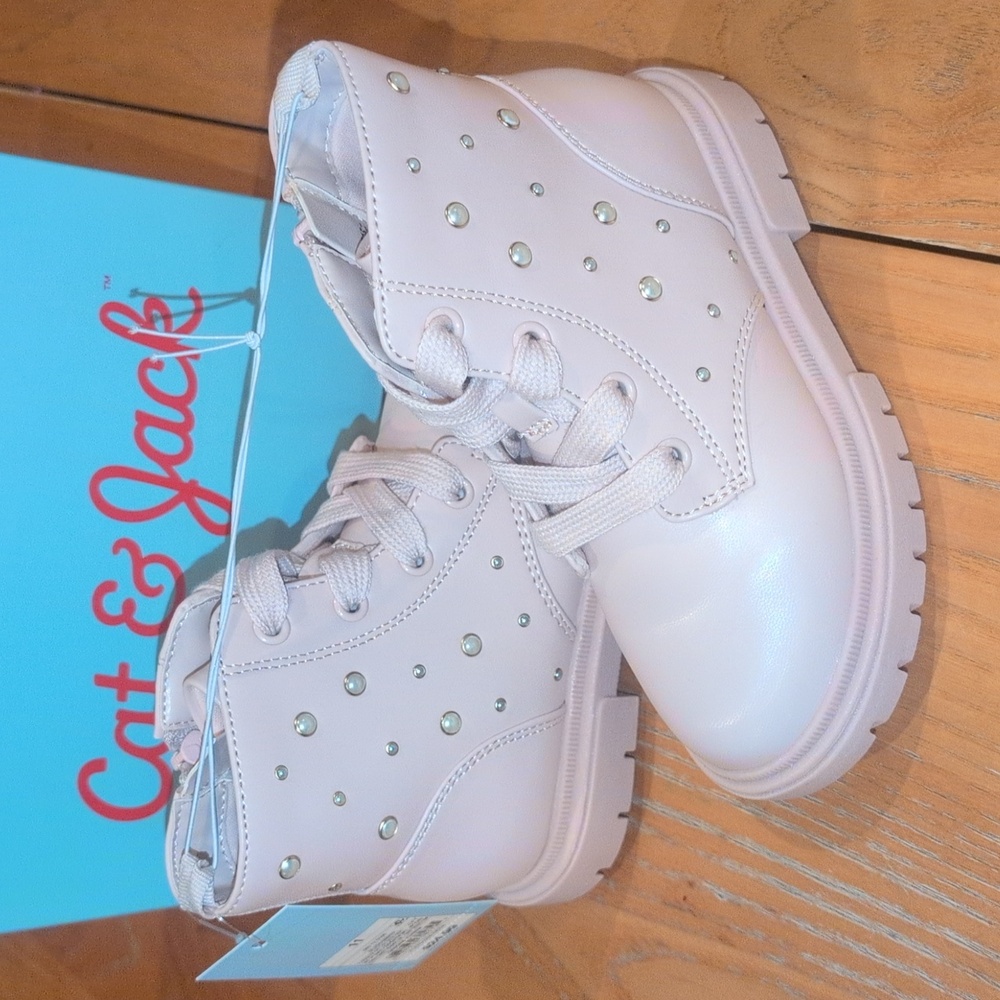 Cat & Jack Size 11 Amaya Boots In Blush Pink, NEW